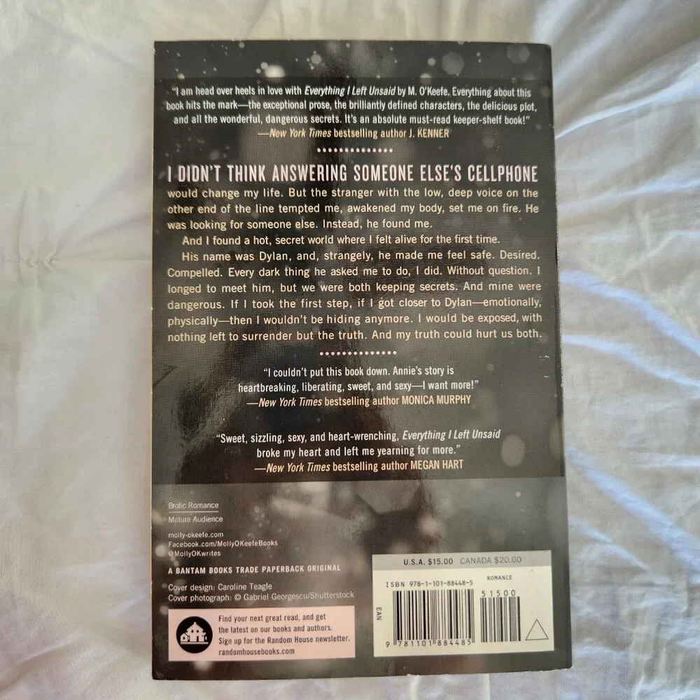 Everything I Left Unsaid by M. O'Keefe Editors Pick Romance Paperback Book